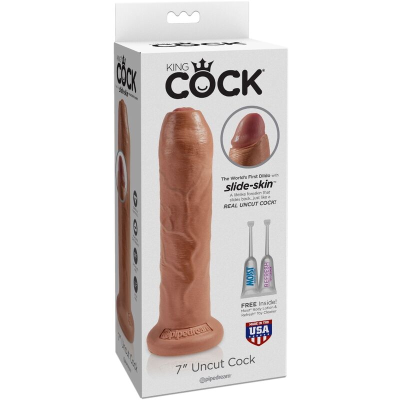 KING COCK - PÉNIS RÉALISTE NON CIRCONCIS 17,8 CM CARAMEL