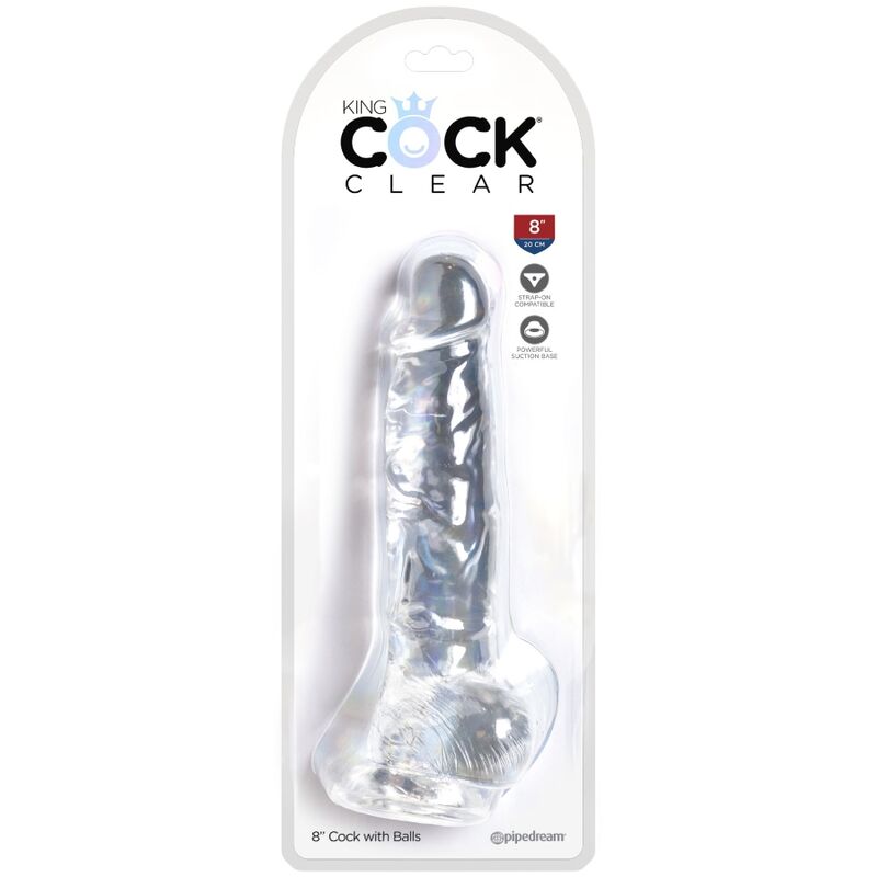 KING COCK - PÉNIS RÉALISTE AVEC TESTICULES 16,5 CM TRANSPARENT