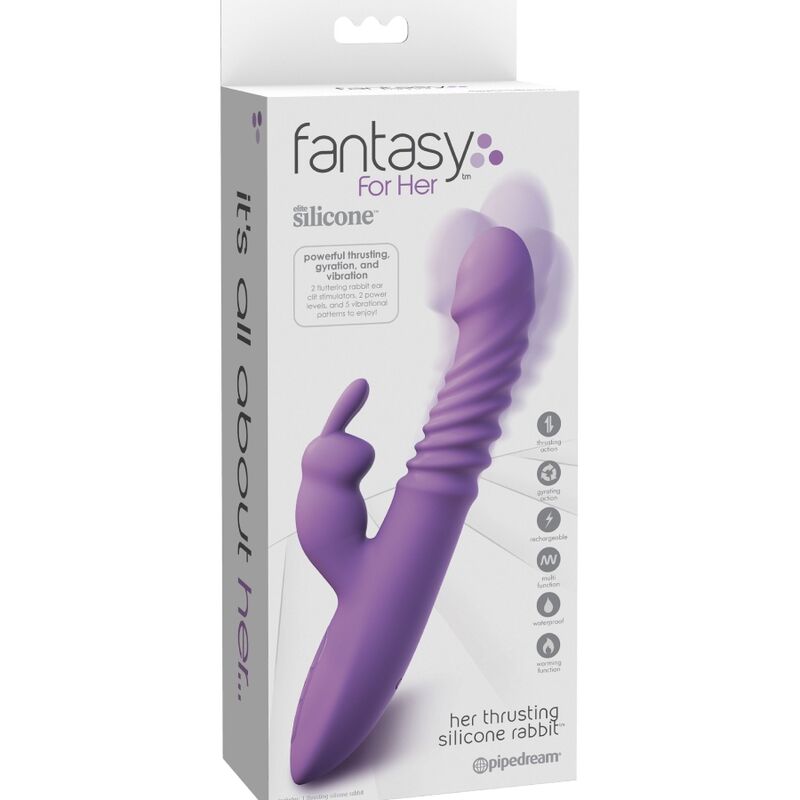 FANTASY FOR HER - STIMULATEUR CLITORIDIEN LAPIN AVEC FONCTION CHAUFFANTE OSCILLANTE ET VIBRANTE VIOLET