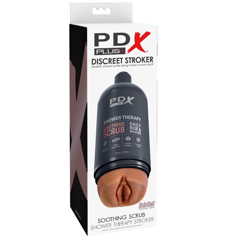 PDX PLUS - MASTURBATEUR STROKER DESIGN DISCRET DE BOUTEILLE GOMMAGE APAISANT BONBON SHAMPOOING
