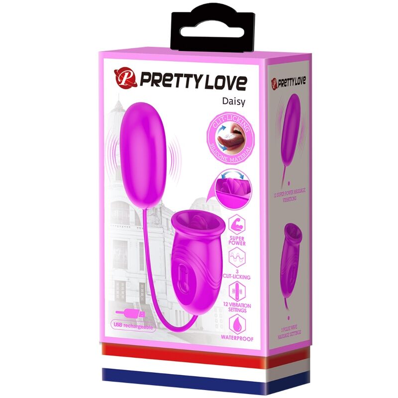 PRETTY LOVE - VIBROMASSEUR DOUBLE OEUF RECHARGEABLE DAISY VIOLET