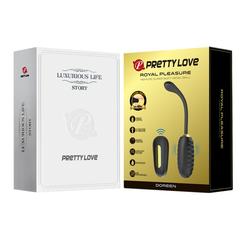 PRETTY LOVE - DOREEN HUEVO VIBRADOR DE LUJO RECARGABLE CON CONTROL REMOTO NEGRO