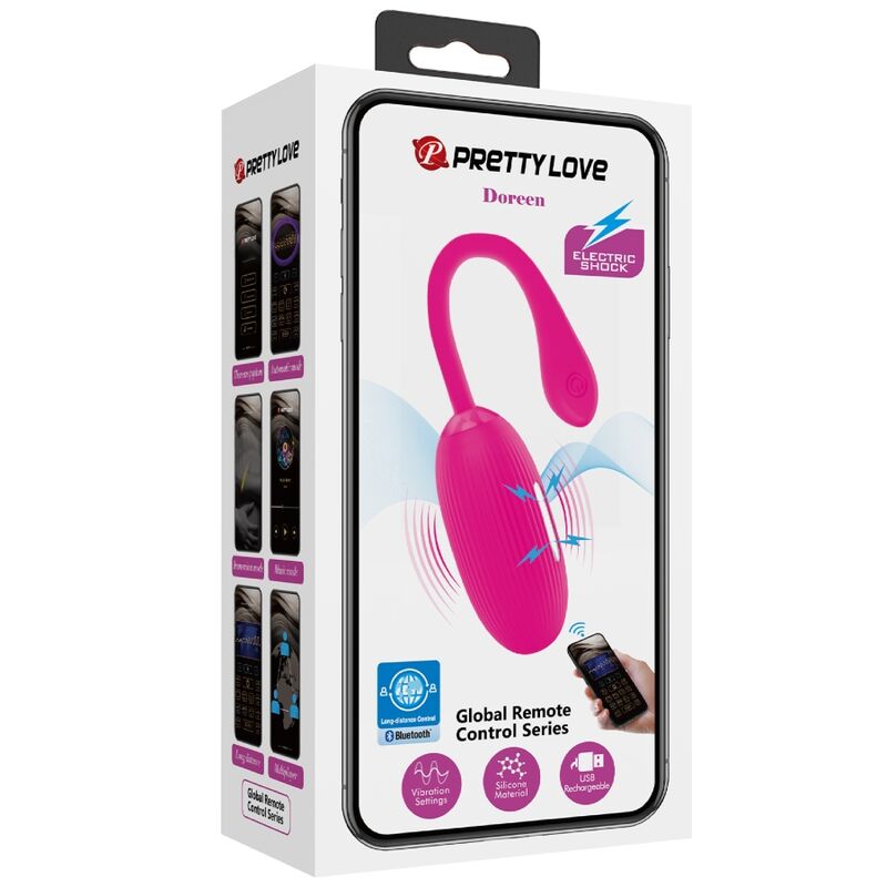 PRETTY LOVE - DOREEN HUEVO VIBRADOR RECARGABLE MAGENTA CON CONTROL REMOTO