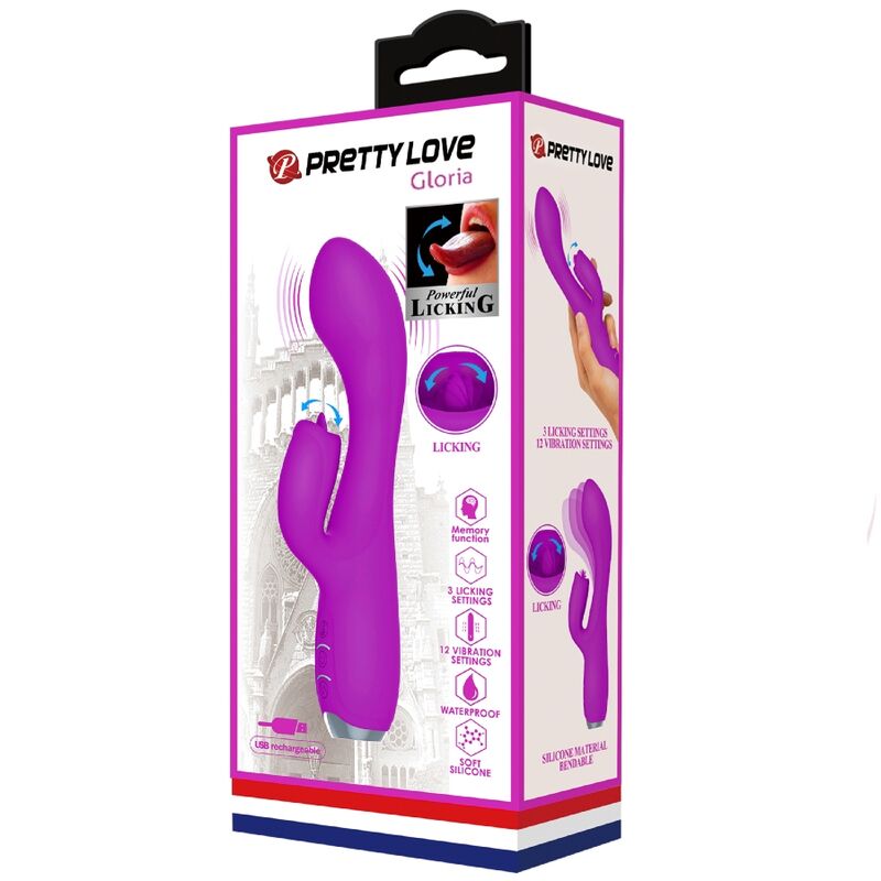 PRETTY LOVE - GLORIA VIBREUR LAPIN RECHARGEABLE ÉTANCHE VIOLET