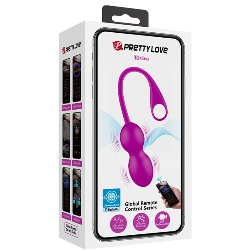 PRETTY LOVE - BOLAS VIBRADORAS RECARGABLES ELVIRA MORADAS