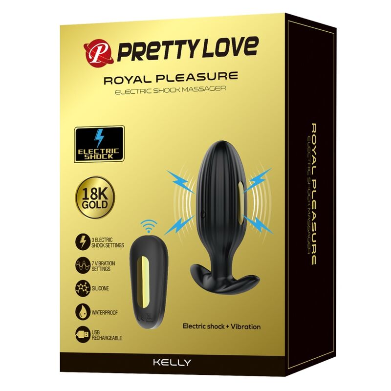 PRETTY LOVE - KELLY PLUG ANAL RECARGABLE VIBRADOR NEGRO