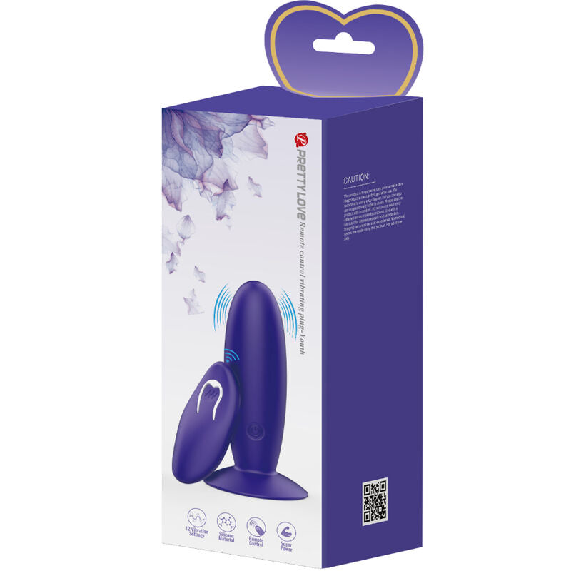 PRETTY LOVE - VIBRADOR ANAL YOUTH PLUG CON CONTROL REMOTO VIOLETA