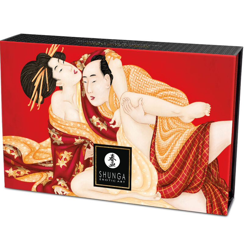 SHUNGA - KIT DE POLVO DE MASAJE COMESTIBLE SABOR FRESA