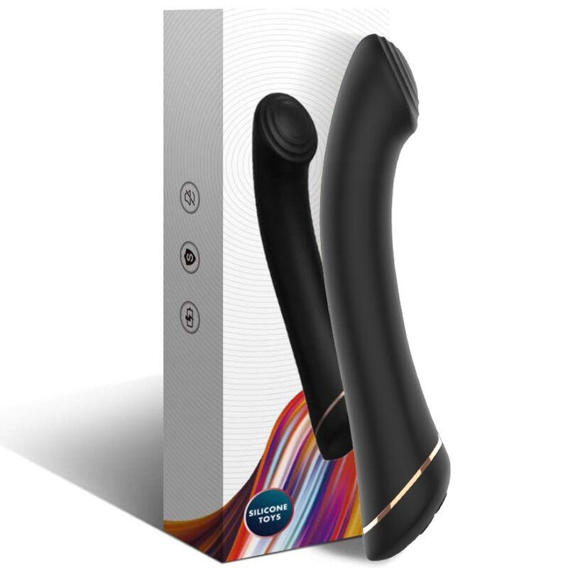 ARMONY - VIBRADOR CON CABEZAL PLANO DE SILICONA NEGRO