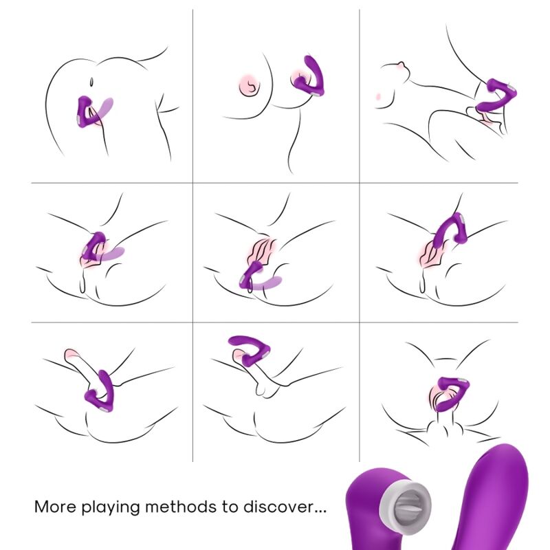 ARMONY - SECRETKISS LAMIENDO CLÍTORIS VIBRADOR Y VIBRADOR CURVO MORADO