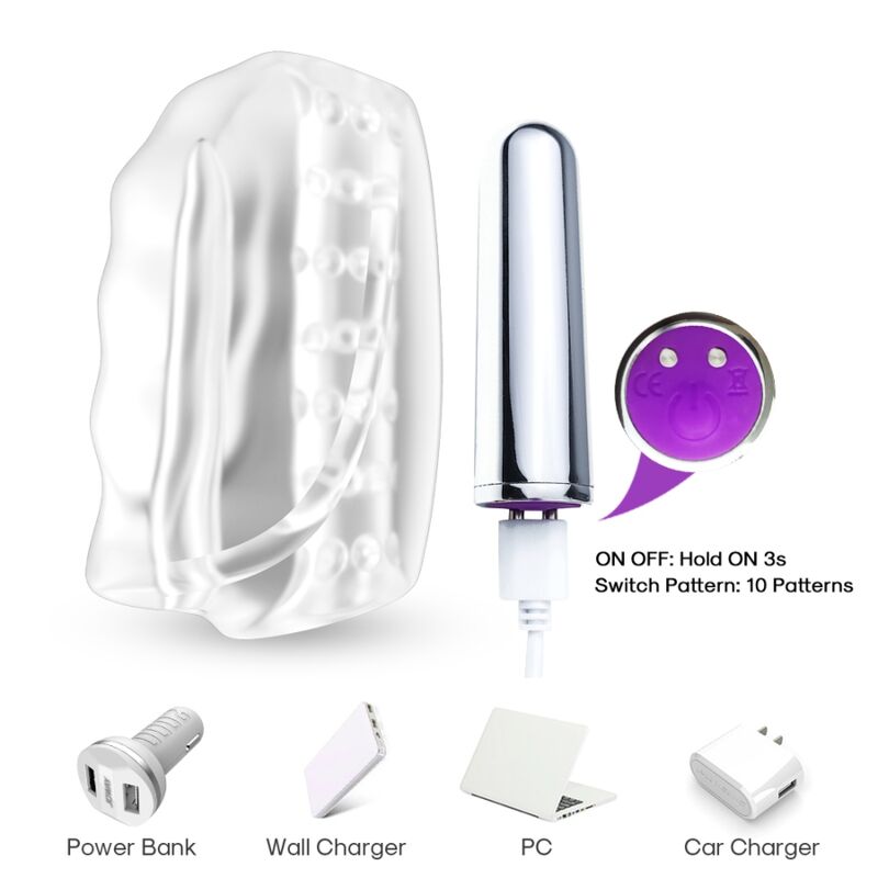 ARMONY - MASTURBADOR Y VIBRADOR MAESTRO TRANSPARENTE