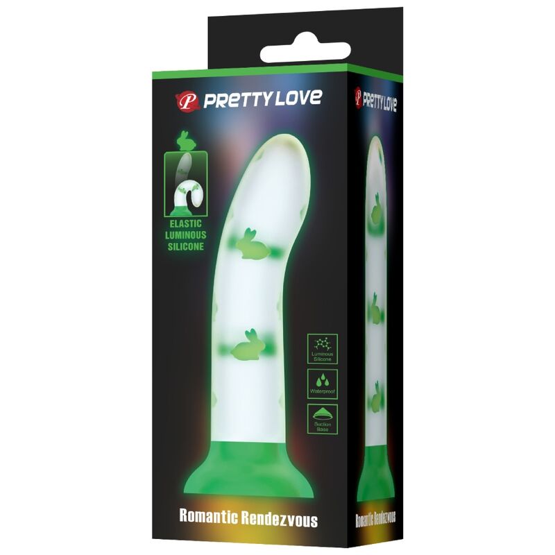 PRETTY LOVE - GODEMICHET SANS VIBRATIONS VEILLE MAGIQUE VERT LUMINEUX