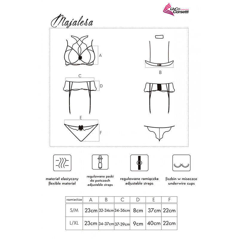 LIVCO CORSETTI FASHION - MAJALESA LC 90526 BRA + GARTER BELT + PANTY
