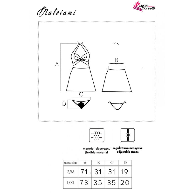 LIVCO CORSETTI FASHION - MALVIAMI LC 90625 SHIRT + PANTY