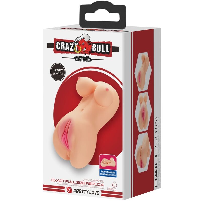 CRAZY BULL - VIBRATEUR HANNAH RÉALISTE VAGIN ET ANUS