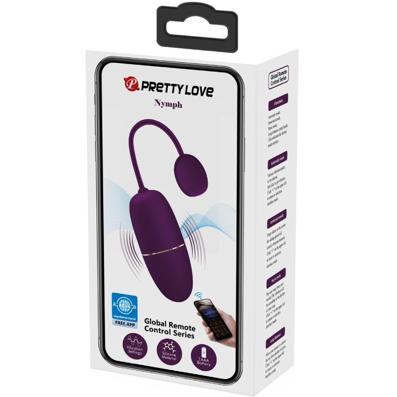 PRETTY LOVE - ŒUF VIBRANT NYMPH CONTRÔLÉ PAR APPLICATION LILA