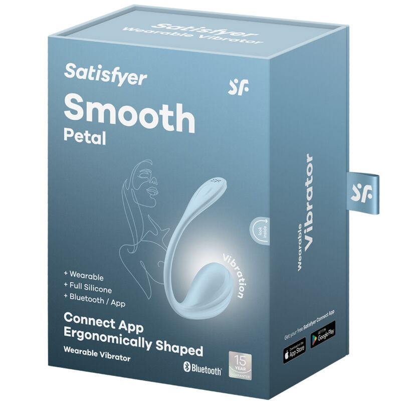 SATISFYER - STIMULATEUR POINT G PÉTALE LISSE BLEU CIEL APPLICATION GRATUITE