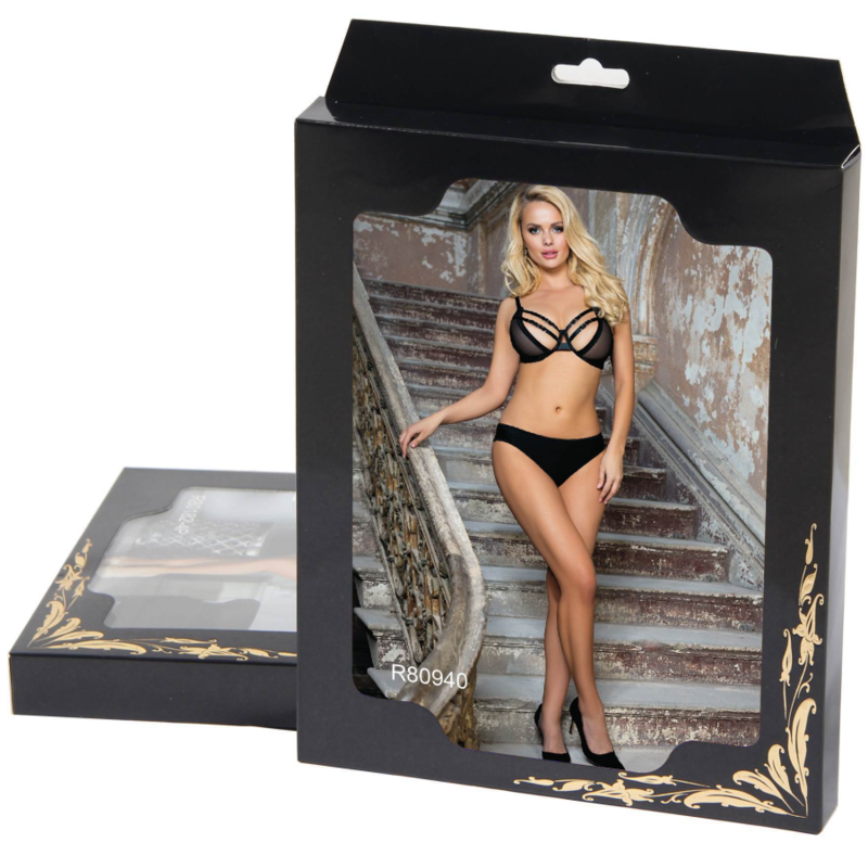 SUBBLIME - ENSEMBLE DE DEUX PIÈCES AVEC SOUTIEN-GORGE TRANSPARENT ET SLIP À FINES BANDES