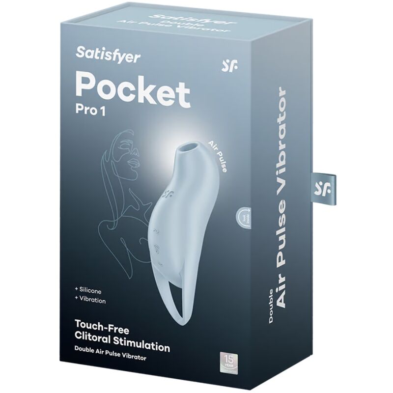 SATISFYER - ESTIMULADOR DE CLÍTORIS POCKET PRO 1 AZUL CLARO