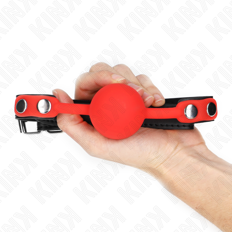 KINK - Bâillon boule en silicone rouge 4 cm 60 x 2 cm
