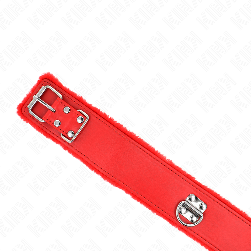 KINK - COLLAR CON CORREA DE 116 CM CON TACHUELAS PLATEADAS MODELO 4 ROJO AJUSTABLE 40-48 CM X 6 CM
