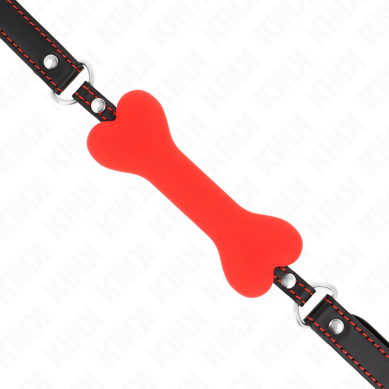 KINK - BÂILLON EN OS ROUGE 12 CM 63 x 2 CM