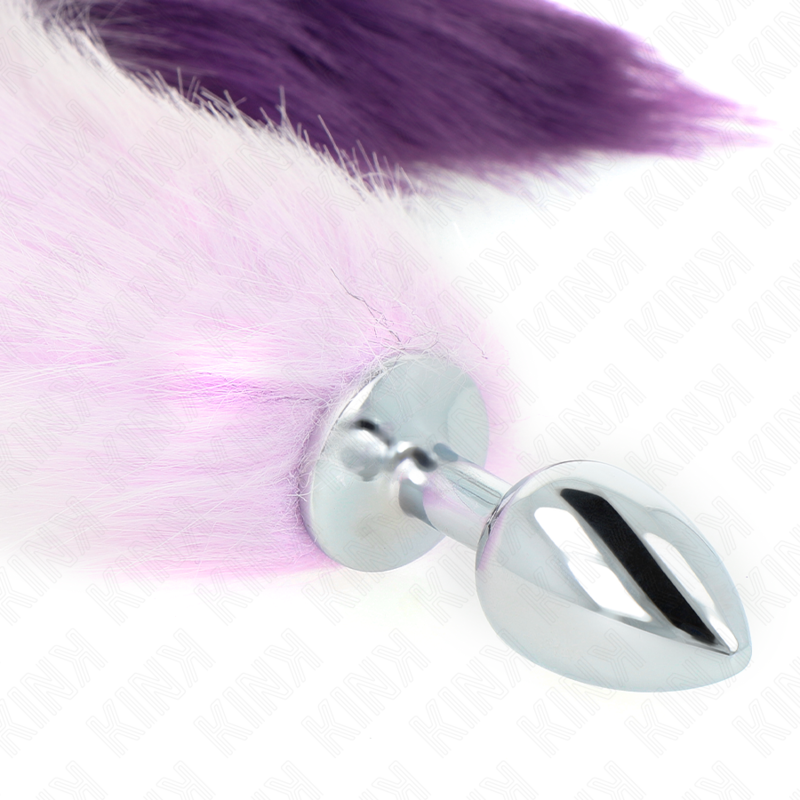 KINK - TAPÓN ANAL TALLA S 7 X 3 CM CON COLA SINTÉTICA 40 CM MORADO