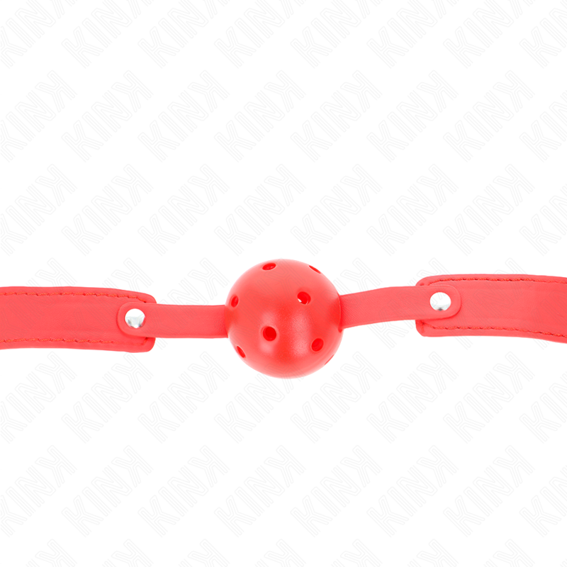 KINK - MORDAZA ESFÉRICA ROJA TRANSPIRABLE DE 4,5 CM 65 x 2,5 CM