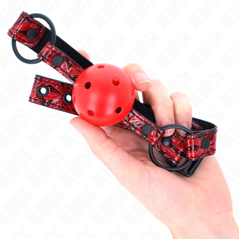 KINK - MORDAZA DE BOLA CON PATRÓN DE DIAMANTE 4,5 CM MODELO 1 64,5 CM AJUSTABLE 42-60 CM