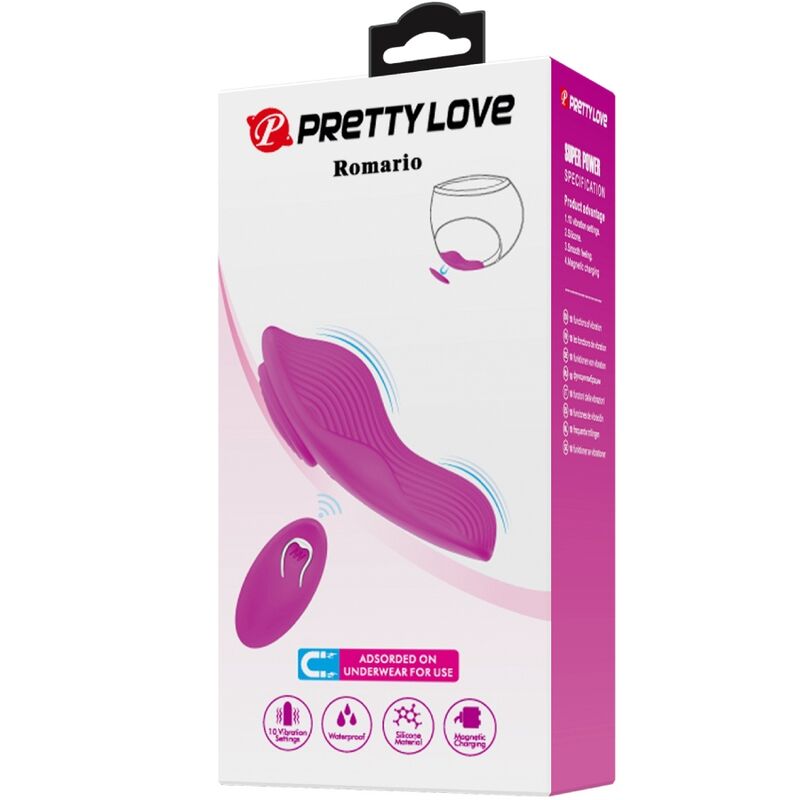 PRETTY LOVE - ESTIMULADOR DE CLÍTORIS ROMARIO LAY-ON CON CONTROL REMOTO ROSA