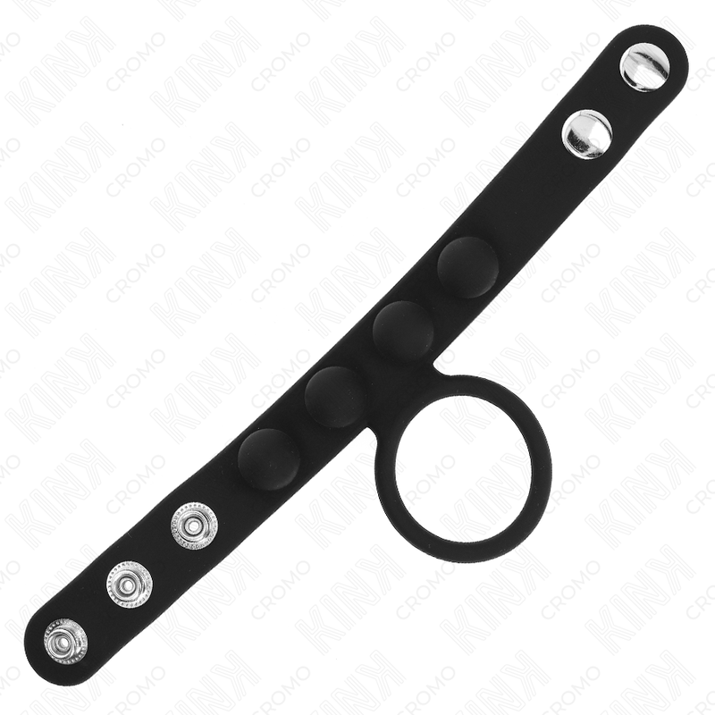 KINK - ANNEAU PÉNIEN EN CUIR 3,5 CM AVEC FERMETURE À PRESSION 23 X 2 CM