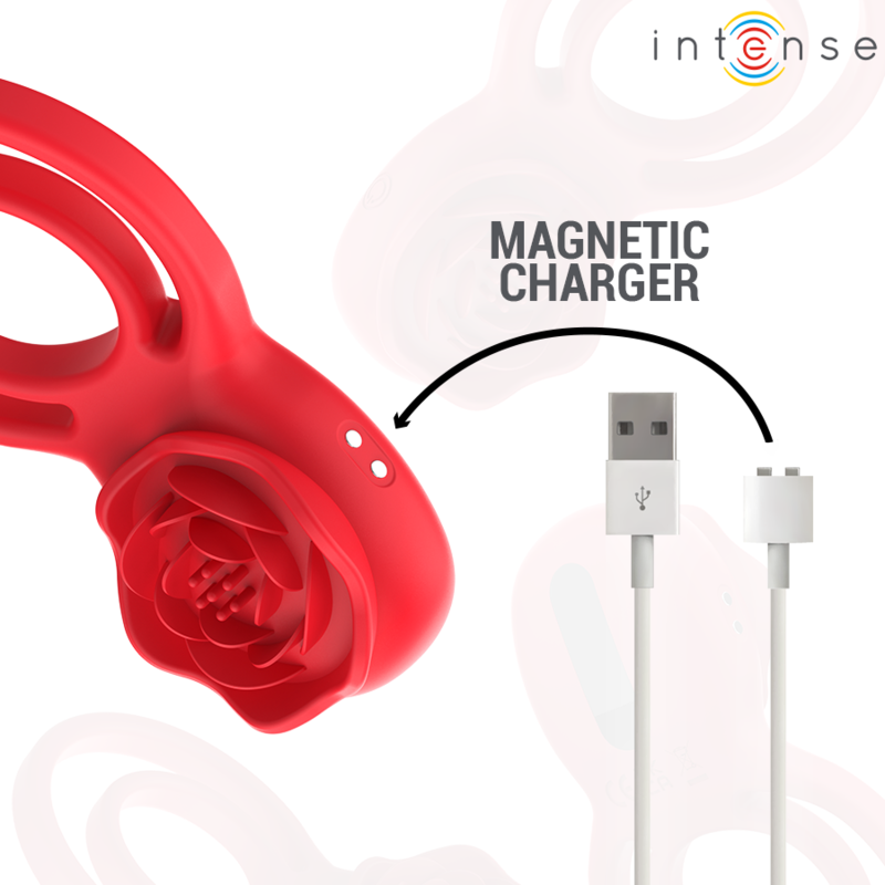 INTENSE - STIMULATEUR CLITORIDIEN GAIL ROSE 10 VIBRATIONS TÉLÉCOMMANDE ROUGE