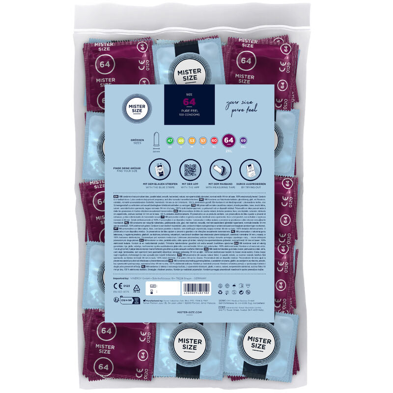 MISTER SIZE - CONDONES TALLA XXL 64 MM (100 UNIDADES)
