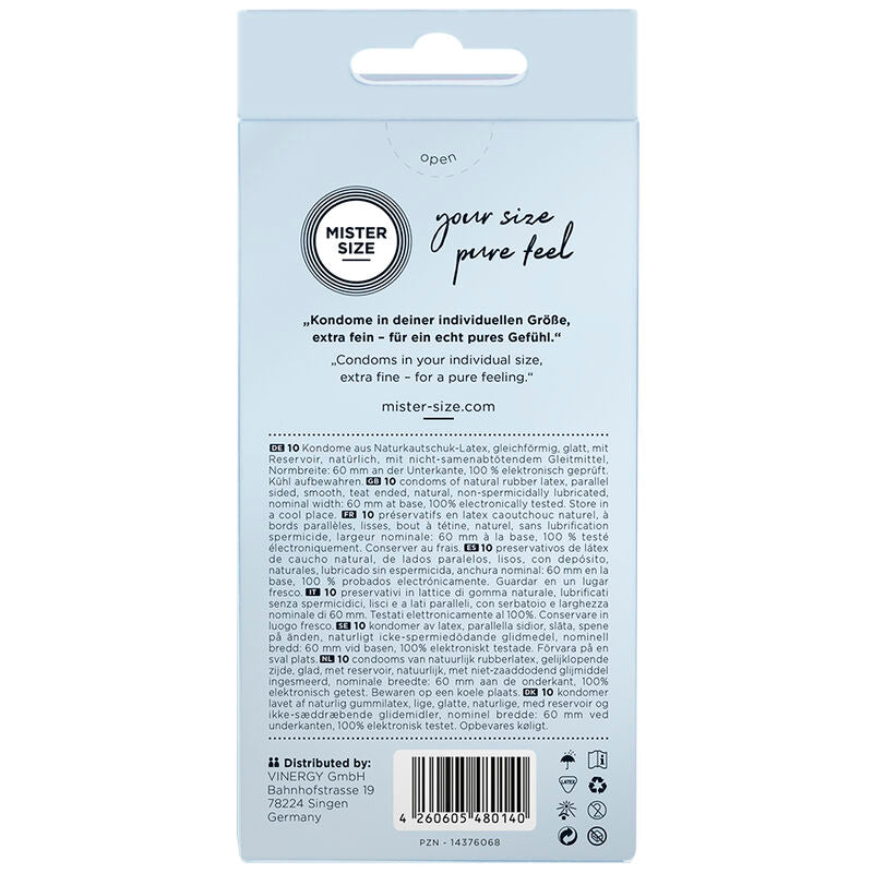 MISTER SIZE - PRESERVATIVO TALLA XL 60 MM (10 UNIDADES)