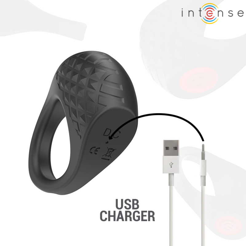 INTENSE - ANNEAU VIBRANT PÉNIS CLOVER 10 VIBRATIONS NOIR