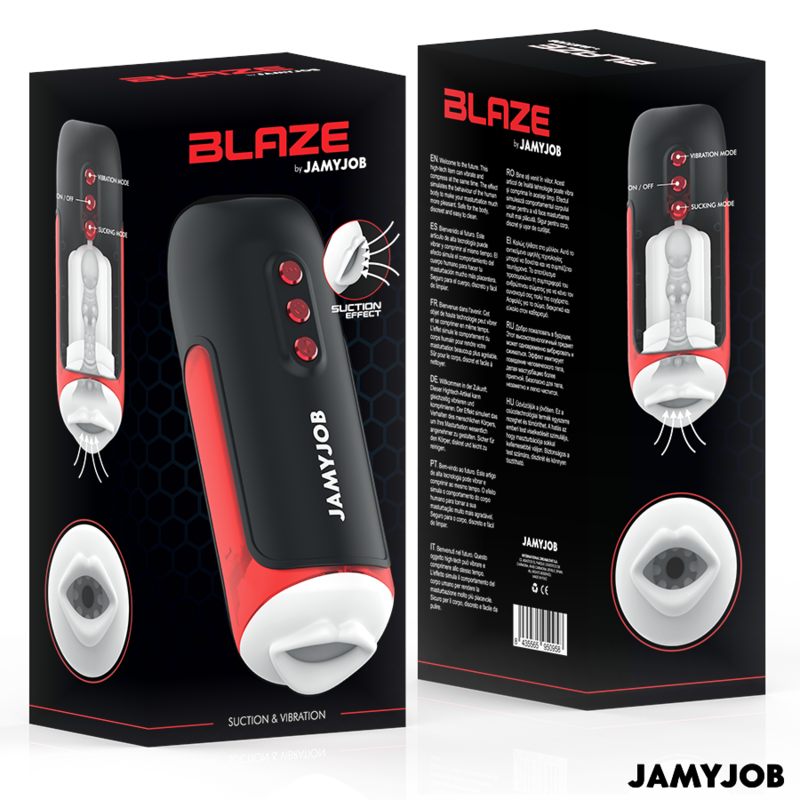 JAMYJOB - BLAZE AUTOMATIC MOUTH MASTURBATOR 5 MODES STIMULATING WAVES AND VIBRATION