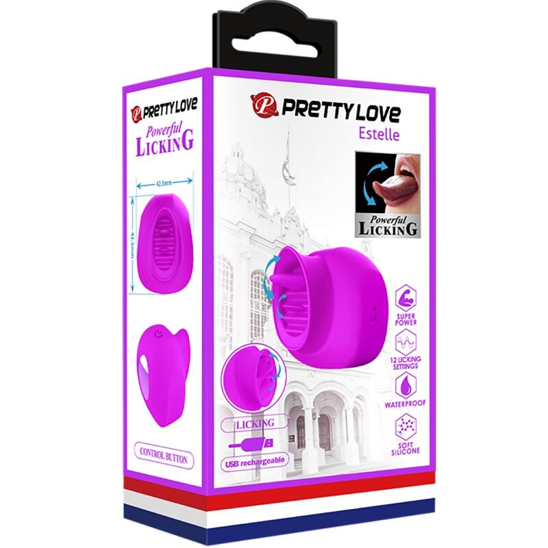 PRETTY LOVE - ESTELLE TONGUE CLITORIS STIMULATOR 12 VIBRATIONS PURPLE