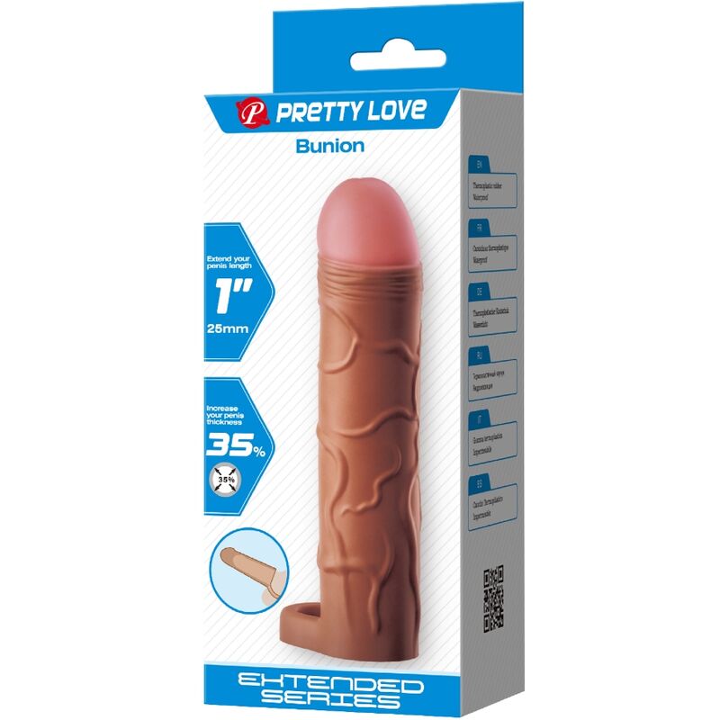 PRETTY LOVE - FUNDA PARA PENE CON EXTENSIÓN DE 2.5 CM COLOR MULATO