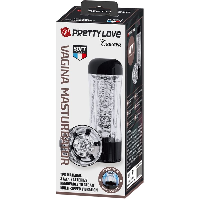 PRETTY LOVE - MASTURBATEUR MASCULIN VIBRANT MULTI-VITESSES TAMARA NOIR