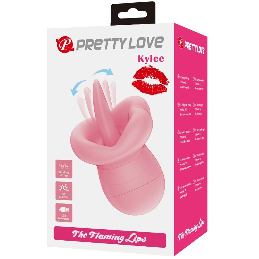 PRETTY LOVE - KYLEE TONGUE CLITORIS STIMULATOR 10 VIBRATIONS NUDE PINK