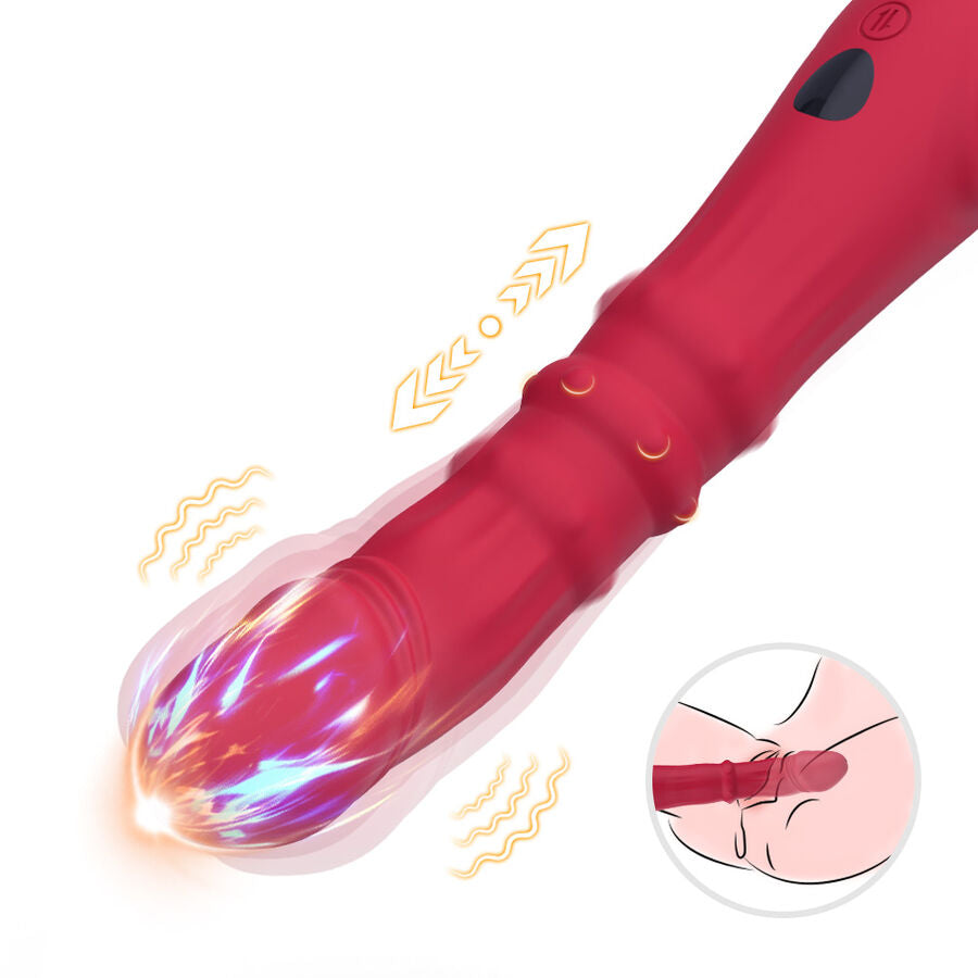 ARMONY - DILDO VIBRANT STIMULATEUR À POINT CHAUD THERMO-AJUSTABLE ROUGE