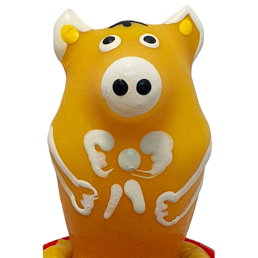 CONDOMERIE - HANDPAINTED NOVELTY CONDOMS PIG SITTING YELLOW