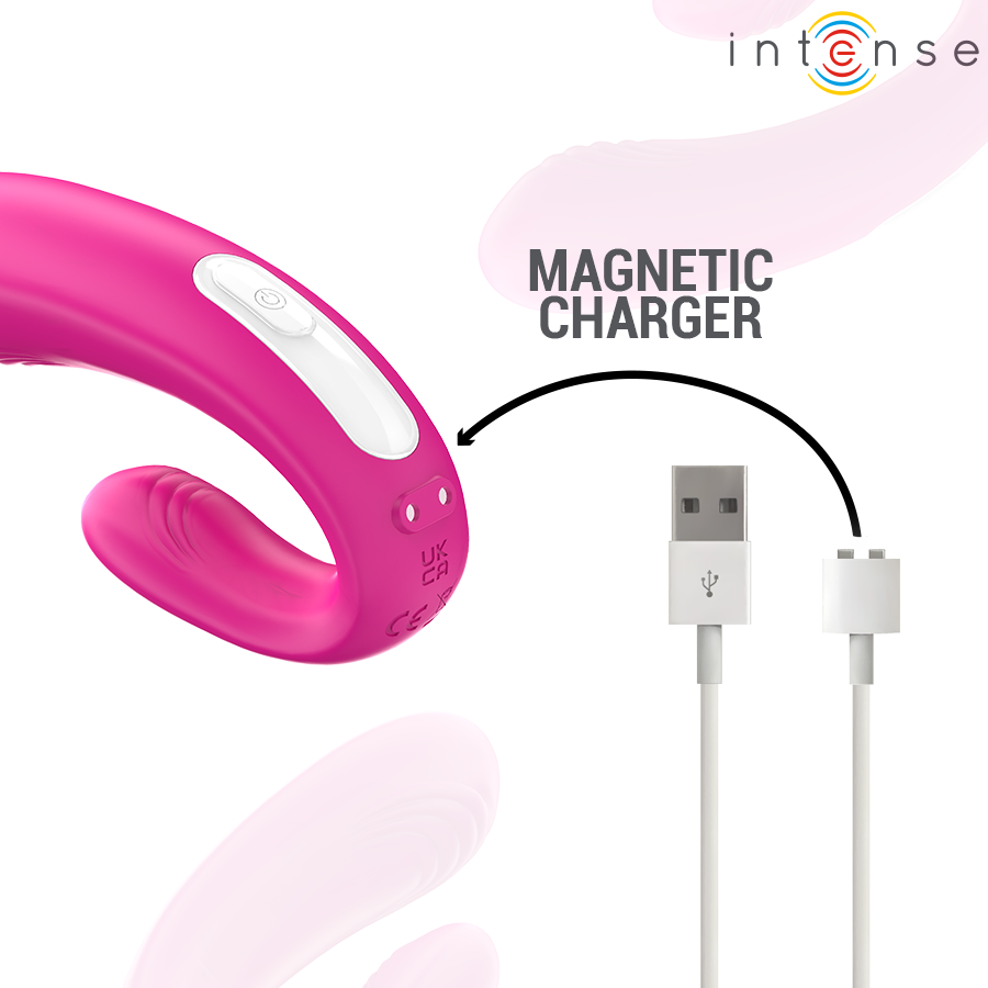 INTENSE - STIMULATEUR ET VIBRATEUR DOUBLE EN U JANET AVEC TÉLÉCOMMANDE ROSE