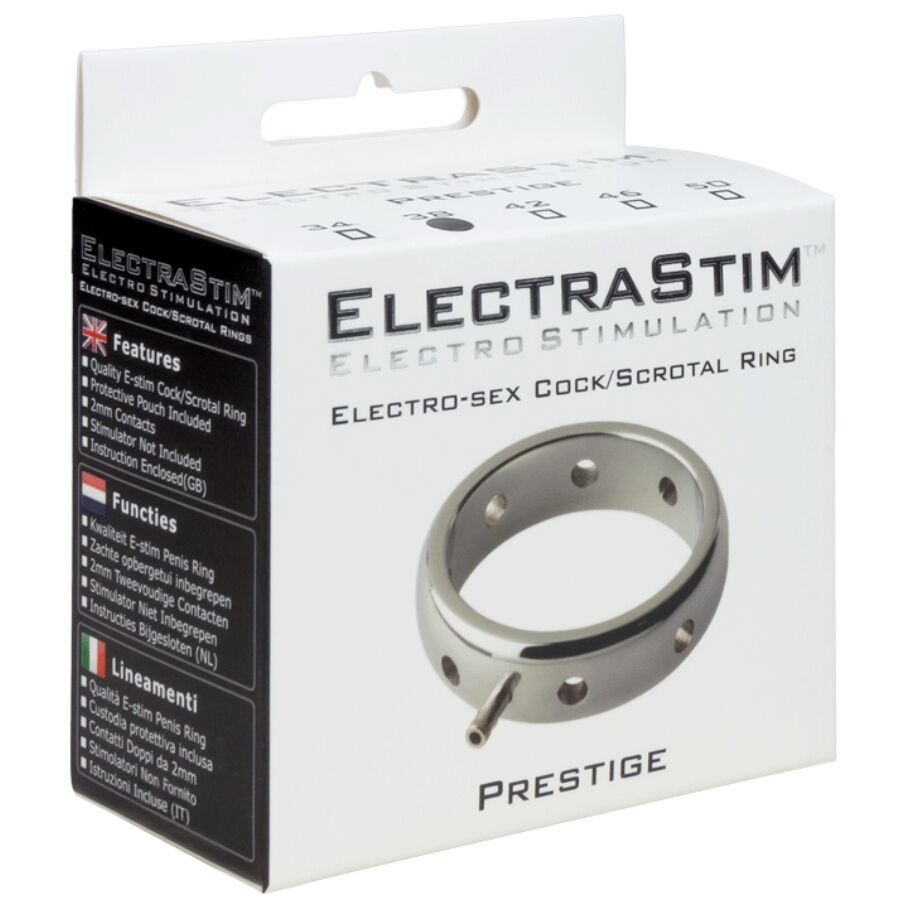 ELECTRASTIM - PRESTIGE ELECTROMAGNETIC METAL PENIS RING 34 MM