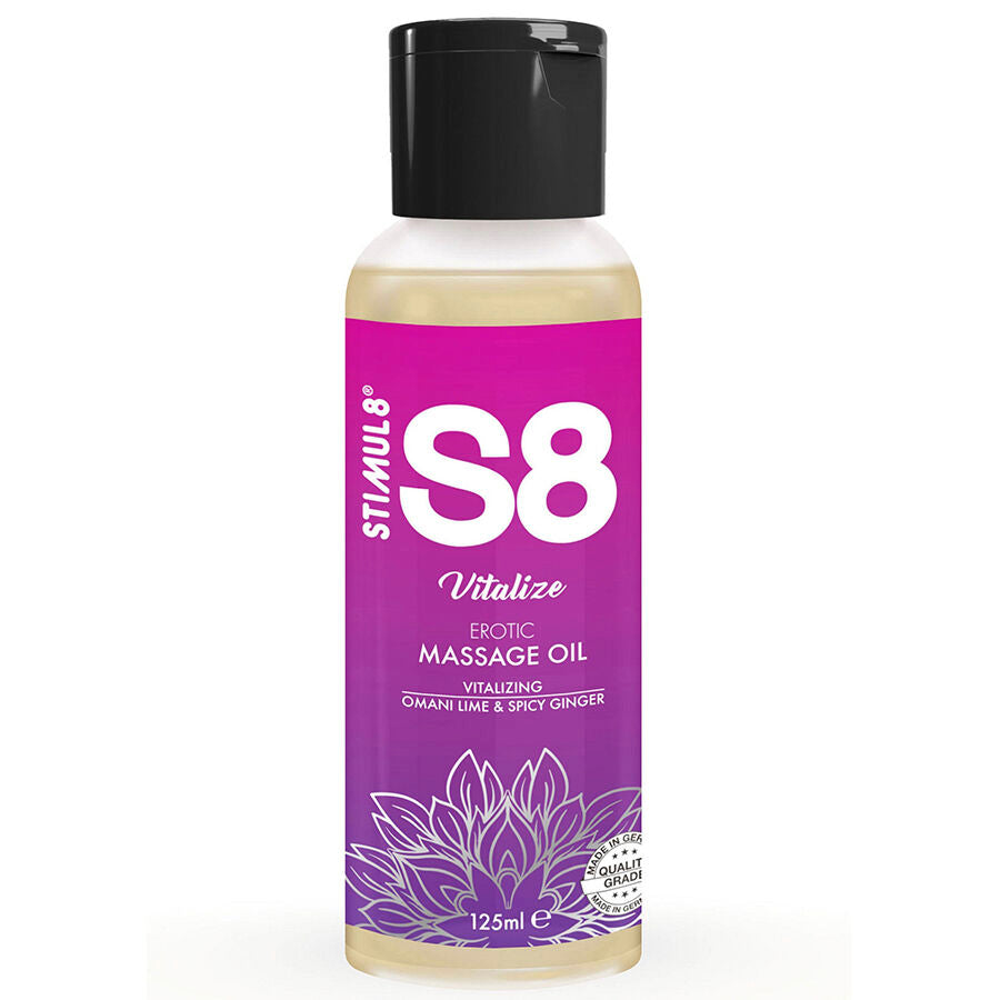 STIMUL8 - HUILE DE MASSAGE S8 VITALIZE CITRON VERT 125 ML
