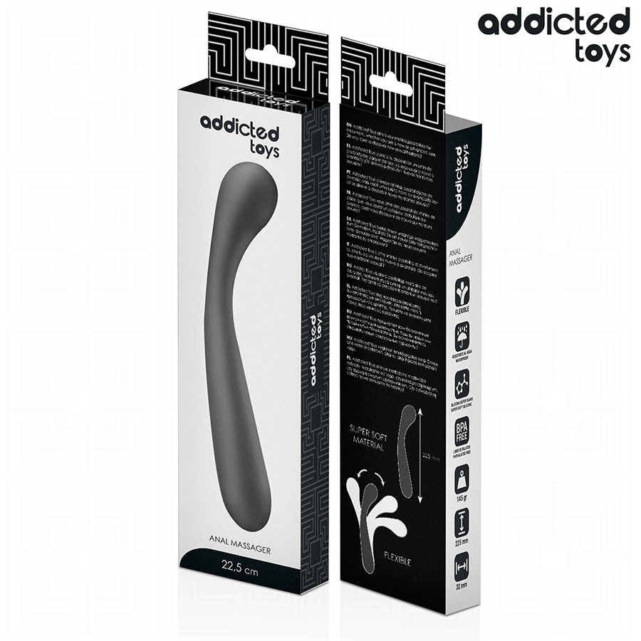 JUGUETES ADICTIVOS - MASAJEADOR ANAL DOBLE DE SILICONA 22.5 CM