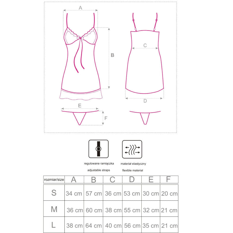 LIVCO CORSETTI FASHION - LUISE 1710 BABYDOLL + THONG BLACK L