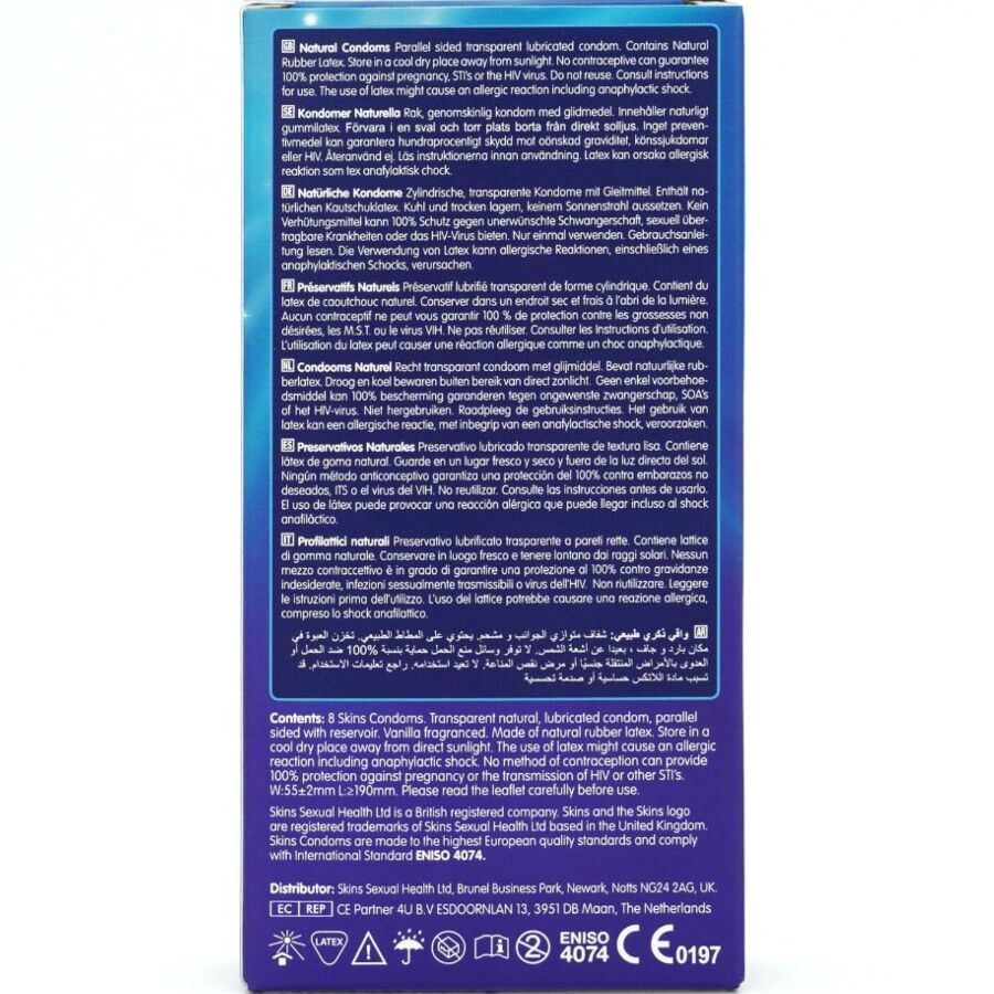SKINS - NATURAL PREMIUM CONDOMS PACK 8