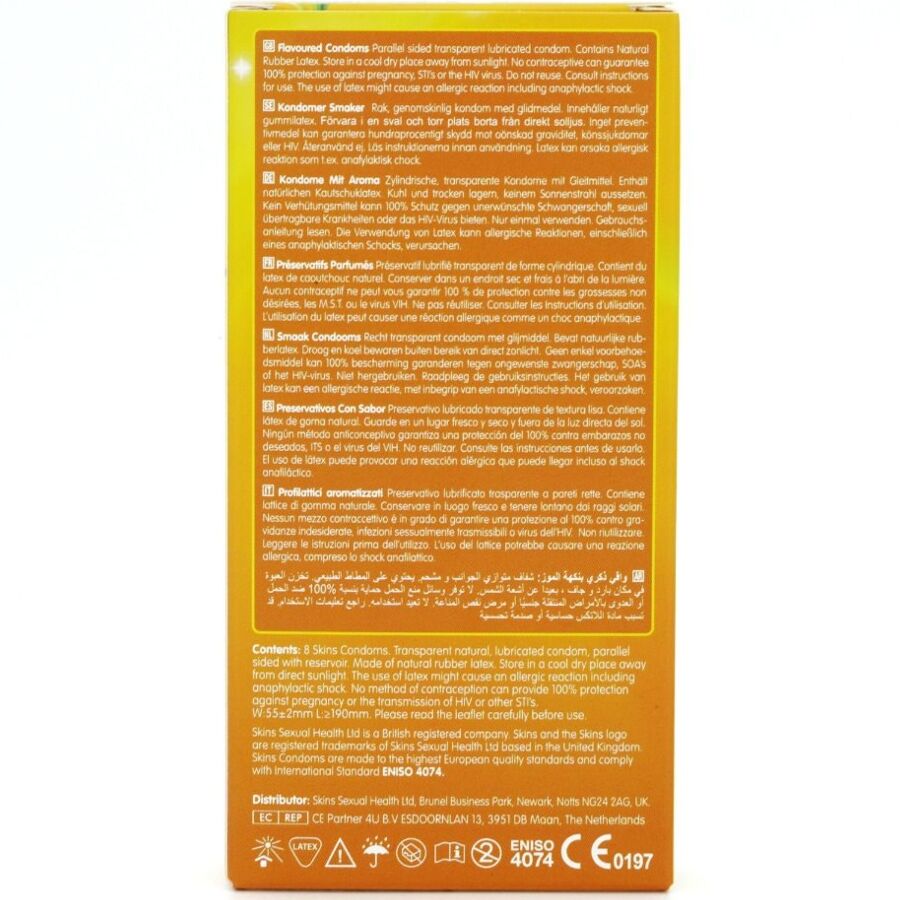 SKINS - BANANA PREMIUM CONDOMS PACK 8