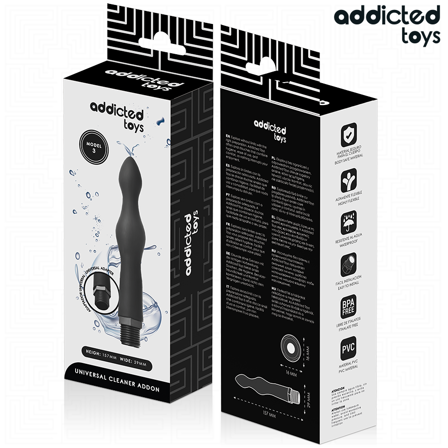 ADDICTED TOYS - LIMPIADOR ANAL CON ADAPTADOR UNIVERSAL MODELO 3